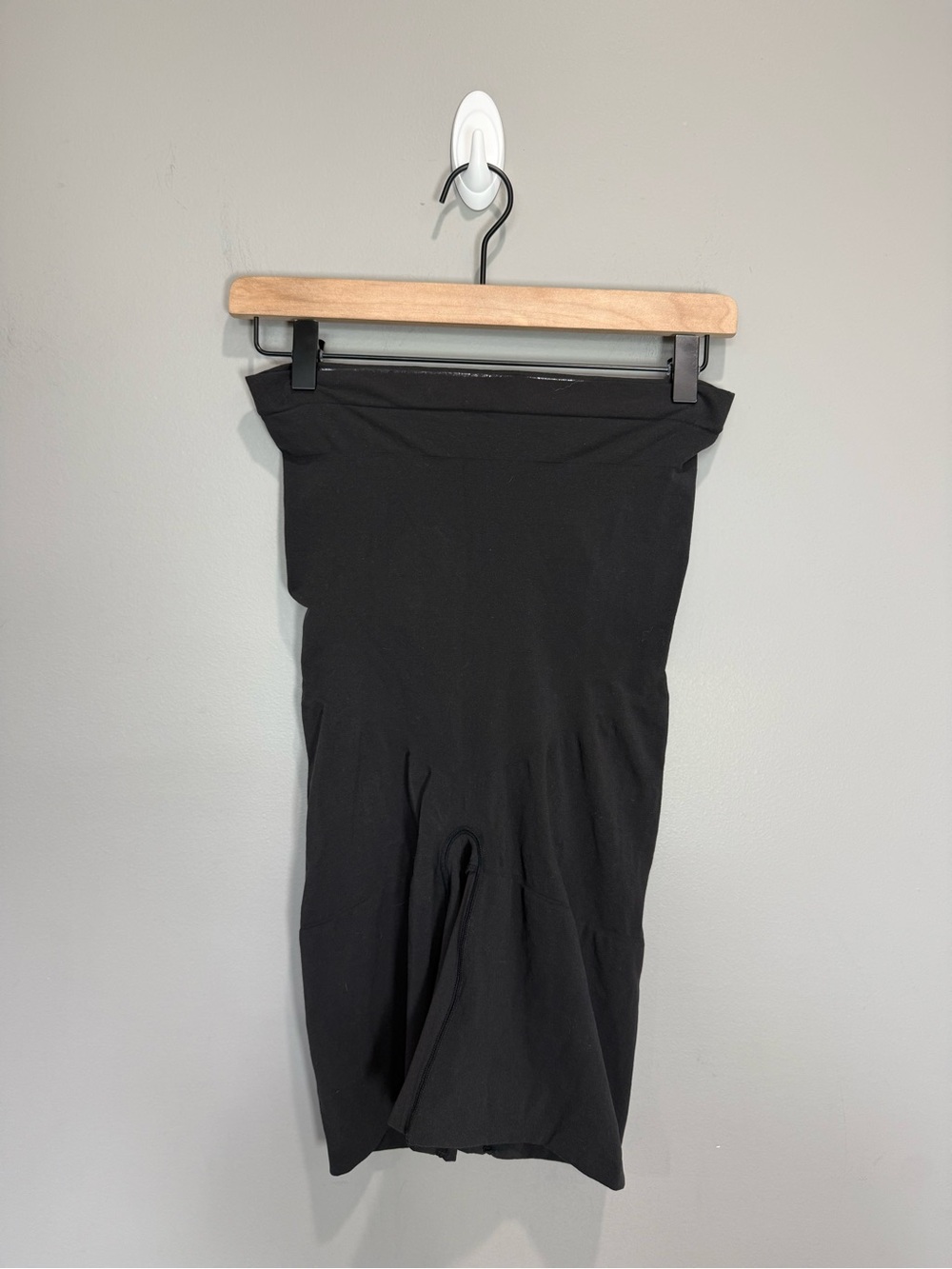 SPANX Black Mid-Thigh Shaper Shorts Open Gusset Tummy Control Size 2XL